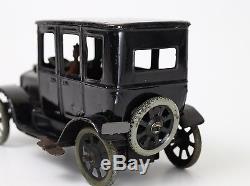 Antique Bing 1920s Black Model T Ford 4 Door Sedan Tin Windup Car