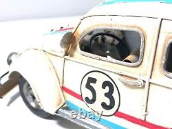 Antique Car Volkswagen White Vintage Retro Classic Cars Tinplate Objects Toys Am
