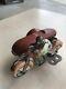 Antique Circa 1930s 1940 Tin Litho Wind-Up Toy Motorcycle Zeppelin Side Car RARE
