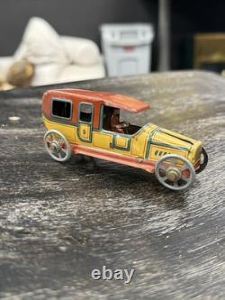 Antique German Tin Lithograph Chauffeur Limousine Toy Car Driver c1910