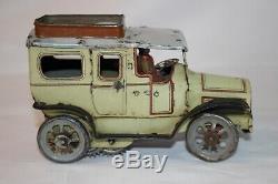 Antique Germany OROBR TAXI LIMO CAR AUTO Tin Litho Clockwork Toy No Bing Tippco