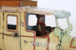 Antique Germany OROBR TAXI LIMO CAR AUTO Tin Litho Clockwork Toy No Bing Tippco