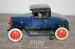 Antique Germany Tin Litho Wind Up Toy FISCHER COUPE CAR
