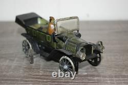 Antique Germany Tin Litho Wind Up Toy FISCHER OPEN WHEEL TOURER CAR