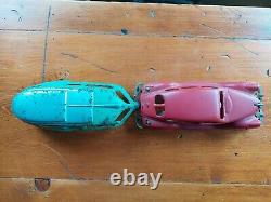 Antique Hubley Lincoln Zephyr Camper Cast Iron Toy Car Set