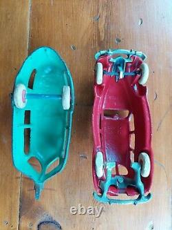 Antique Hubley Lincoln Zephyr Camper Cast Iron Toy Car Set