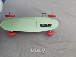 Antique J. Chein Wind Up Tin Litho #52 Racer Indy Race Car Toy with Driver 6.5