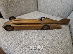 Antique Kingsbury Golden Arrow Toy Race Car Pressed Steel Windup (See All Pics)