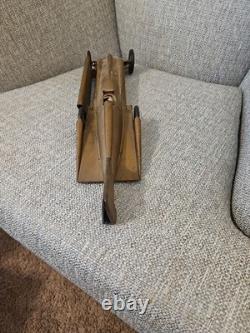 Antique Kingsbury Golden Arrow Toy Race Car Pressed Steel Windup (See All Pics)
