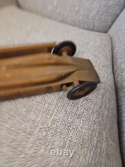 Antique Kingsbury Golden Arrow Toy Race Car Pressed Steel Windup (See All Pics)
