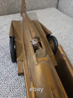 Antique Kingsbury Golden Arrow Toy Race Car Pressed Steel Windup (See All Pics)
