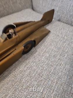 Antique Kingsbury Golden Arrow Toy Race Car Pressed Steel Windup (See All Pics)