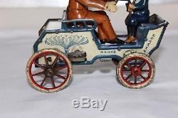 Antique LEHMANN NAUGHTY BOY VIS-A-VIS Clockwork Germany Tin Toy Litho Car
