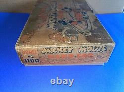 Antique LIONEL MICKEY & MINNIE MOUSE WIND UP RAILWAY HAND CAR #1100 Red Box