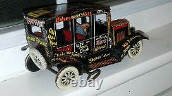 Antique Marx 1930's Tin Lithographed Wind-up Jalopy Car Working/beautiful USA