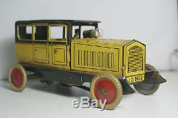 Antique Original Johann Distler Large German Limousine 1602 Tin Toy Car JDN Rare