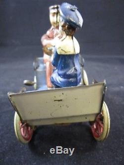 Antique Original Lehmann Naughty Boy Windup Tin Carrage Car Toy Germany Working