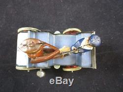 Antique Original Lehmann Naughty Boy Windup Tin Carrage Car Toy Germany Working