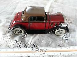 Antique RARE toy wind up MARX Coupe car automobile with HEADLIGHTS lithograph