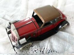 Antique RARE toy wind up MARX Coupe car automobile with HEADLIGHTS lithograph
