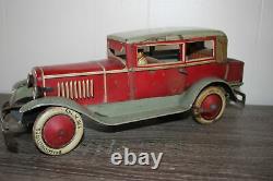 Antique Rare German Wind Up Tin Litho Large DISTLER COUPE AUTO CAR