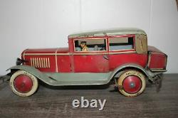 Antique Rare German Wind Up Tin Litho Large DISTLER COUPE AUTO CAR