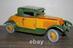 Antique Rare JEP RENAULT COUPE CAR Wind Up Tin Litho Toy