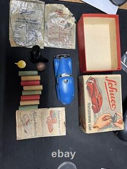 Antique Schuco Telesteering Blue Wind-Up Car 3000 with Original Box & Instructions