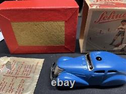 Antique Schuco Telesteering Blue Wind-Up Car 3000 with Original Box & Instructions