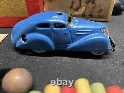 Antique Schuco Telesteering Blue Wind-Up Car 3000 with Original Box & Instructions