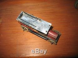 Antique Tin Penny Toy Limousine Car Flywheel Drive Tinplate Lovely Litho Design
