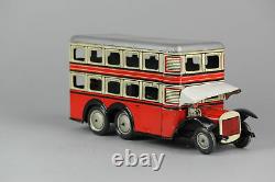 #Antique Tin Toy# Gunthermann Clockwork Double Decker bus Pre War Germany Car