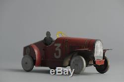 #Antique Tin Toy# Pre War SF PAris Race Car France Rossignol Formula 1 Very RAre