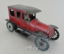 Antique Tin Wind Up Touring Car with Driver