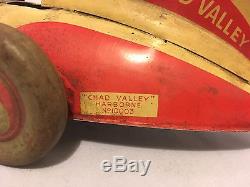 Antique Vintage Chad Valley Tin Plate Clockwork Land Speed Racing Car 10003