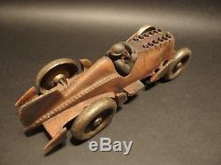 Antique Vintage Style Cast Iron Toy Race Car w Moving Pistons Hubley
