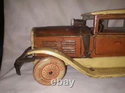 Antique Vintage Tinplate Toy Car Winding Limousine Tipp And Co Germany 1920