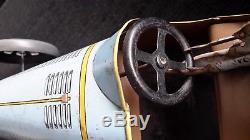Antique tin Bugatti made by Jep france windup tin race car