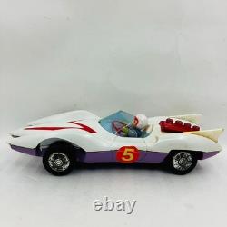 Aoshin Mach GoGoGo 28cm Tin Friction Car with Box 1970s Japan Vintage