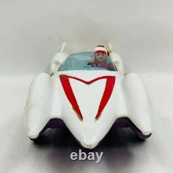 Aoshin Mach GoGoGo 28cm Tin Friction Car with Box 1970s Japan Vintage