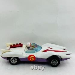 Aoshin Mach GoGoGo 28cm Tin Friction Car with Box 1970s Japan Vintage