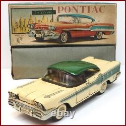 Asahi Toys Pontiac White/Green Tinplate FriXion Miniature Car With Box