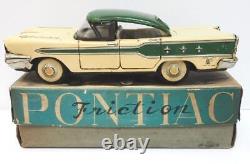 Asahi Toys Pontiac White/Green Tinplate FriXion Miniature Car With Box