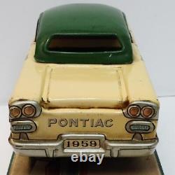 Asahi Toys Pontiac White/Green Tinplate FriXion Miniature Car With Box