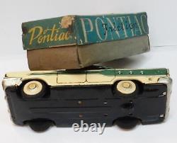 Asahi Toys Pontiac White/Green Tinplate FriXion Miniature Car With Box