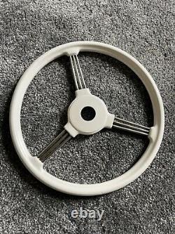 Austin J40 Pedal Car & Pathfinder Classic steering wheel In Old English White