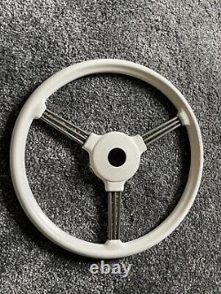Austin J40 Pedal Car & Pathfinder Classic steering wheel In Old English White