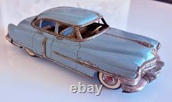 Authentic Marusan KOSUGE Cadillac Gray-Blue Tin Friction Toy Car 1950s Japan