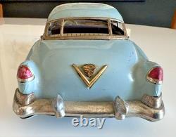 Authentic Marusan KOSUGE Cadillac Gray-Blue Tin Friction Toy Car 1950s Japan