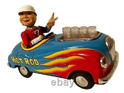 Auto Latta Japan Hot Rod Masudaya Battery Op. Vintage Toy Tin Toy Car Hotrod